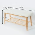 thumbnail image 4 of Tufted Fabric Bench Ottoman Bench, White, 4 of 7