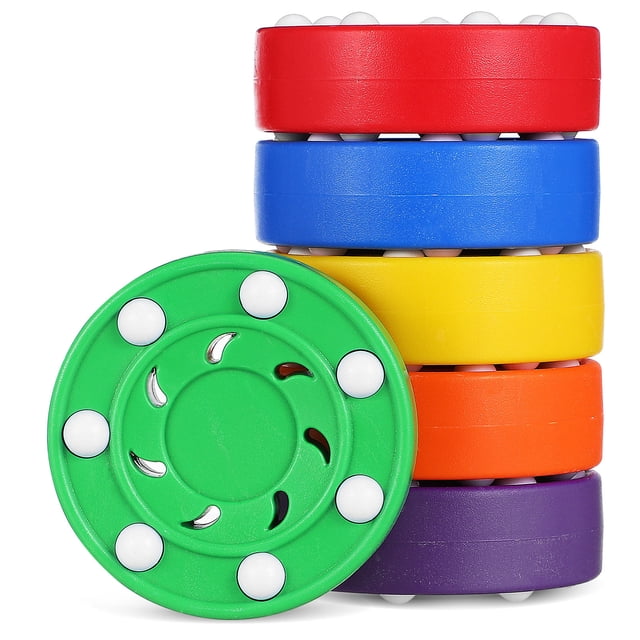 CTIRCHIU 6pcs Indoor Hockey Balls ABS Yellow High Visibility for Sports Training