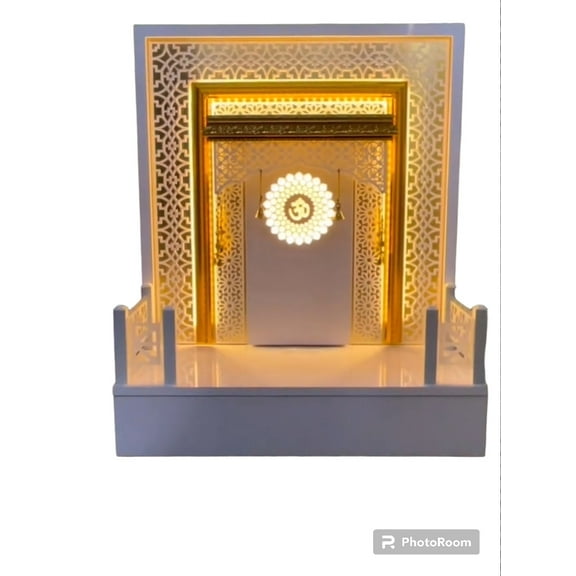 Customized Wooden Temple For Home And Office / Mandir For Home / Pooja Temple / Mandir With LED Lights / Pooja Mandapam