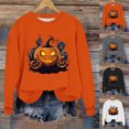 thumbnail image 1 of Meichang Chandails d'Halloween pour Femmes, Chandail à Imprimé Citrouille, Hauts de Fête, Automne, Manches Longues, Col Rond, Chandails Vintage d'Halloween, 1 of 7