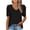 Black womens tops summer, variant on USSUMA Womens Summer Shirt V Neck Casual Tshirts Puff Sleeve Tops for Women Solid Color