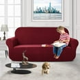 thumbnail image 2 of Housse de Sofa Extensible Grande, Housses de Canapé Hydrofuges, Protège-Canapé pour Chien Chat Animal de Compagnie, Housses Protectrices (Sofa TG, Rouge Vin), 2 of 7