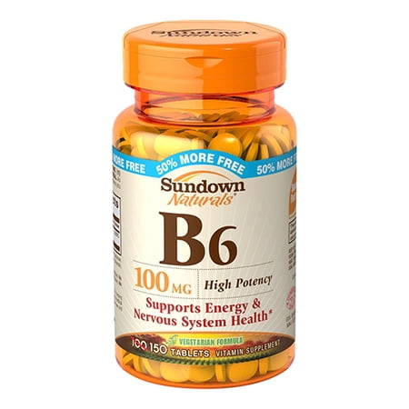Sundown Naturals High Potency Vitamin B-6 100 Mg Tablets - 150 Ea