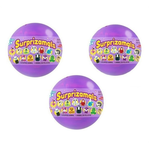 Surprizamals, 3-Pack - Mystery Balls with Collectible Plush Toy (Series 7)