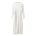 thumbnail image 4 of Bpxiofoy Boho Dresses for Womenï¼White Dress Womenï¼Long Sleeve Dressï¼Womens Dressesï¼Women's Essentials Dresses White L, 4 of 5