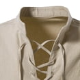 thumbnail image 6 of Men's Renaissance Shirt Pirate Medieval Viking V-Neck top Cotton Linen Long Sleeved Halloween Costume, 6 of 6