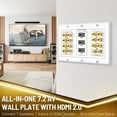 thumbnail image 2 of Home Theater Wall Plate - 3-Gang 7.2 Surround Sound Distribution w/ Premium Gold Plated Copper Banana Binding Post Coupler for 7 Speakers, 2 RCA Jack for Subwoofer, 3 HDMI Port for UHD 4K HD 1080P, 2 of 8