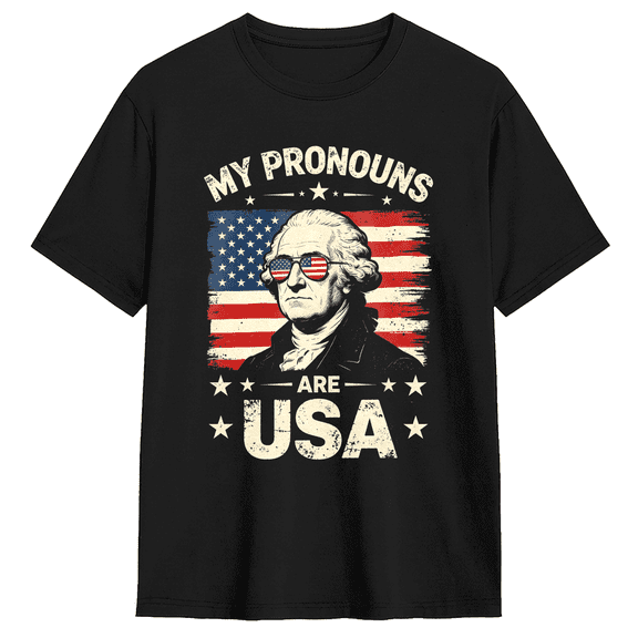 My Pronouns Are USA Vintage Graphic Tee For Men And Women, Fun Casual Cotton Short Sleeves T-Shirt