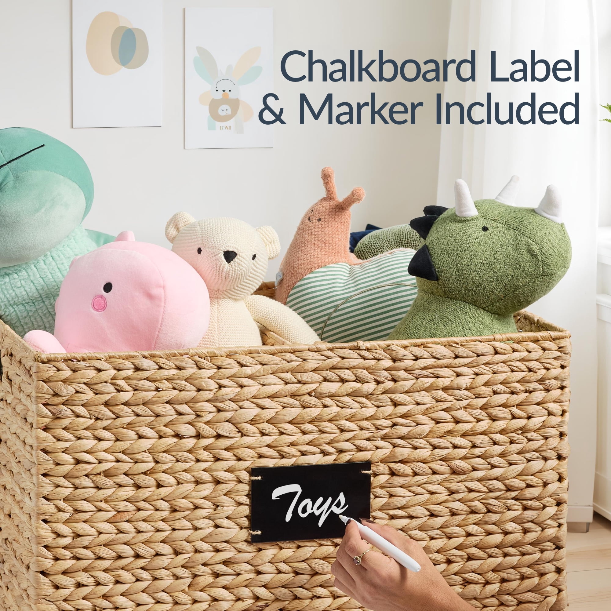 Best Choice Products Rolling Pantry Storage Basket Organizer W/ Chalkboard Label, Handles, Removable Divider - Natural