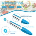 thumbnail image 3 of Juego de pinzas pequeñas de silicona de 7 pulgadas, mini pinzas de cocina con puntas de silicona, pinzas para alimentos, pinzas de cocina de acero inoxidable para ensalada, asar, freír y cocinar (azul, 3 of 5