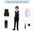 thumbnail image 3 of Boys Suit, Boys' Formal 4pcs Suit Set Boys Formal Dresswear Vest Set, Toddler Boy Vest Set, 3 of 5