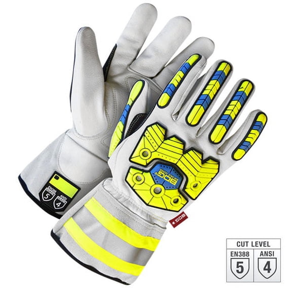 Bob Dale 20-1-10698-M Grain Goatskin Gauntlet Back Hand Protection Lined Kevlar, Size M