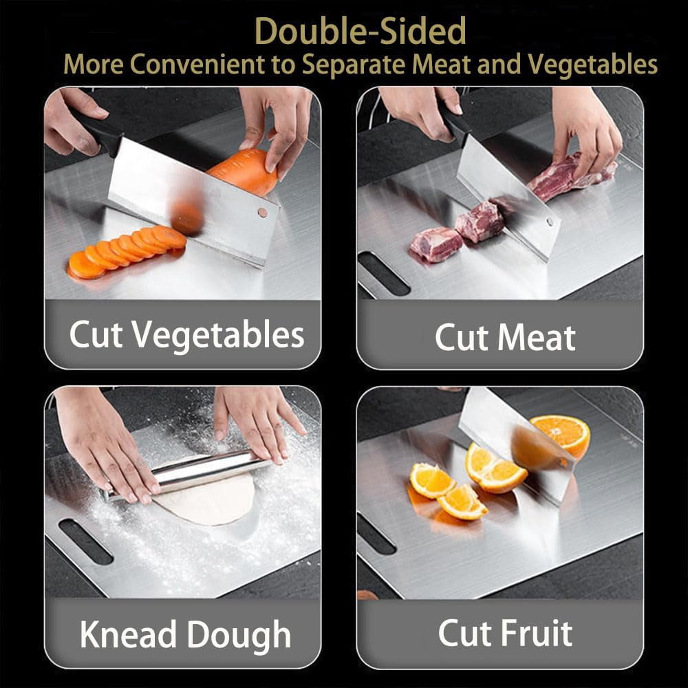 Tivano Cutting Board, Tivano Titanium Cutting Board for Kitchen and Camping, Double Sided Board for Kitchen, Meat, Fruit & Vegetable (S: 29 * 20cm/11.42 * 7.87in)