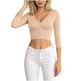 thumbnail image 2 of Neewe 3/4 Sleeve Tops for Women Basic V Neck Spring Short Blouses Casual Fit Fall Slim Shirts 2026, 2 of 8