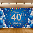 thumbnail image 7 of Blue Background Birthday Banner with Balloons Stars 40th Happy Birthday Backdrop Party Supplies Photography Props Decors for Photo Booth Celebrations Event Decorations, 7 of 7