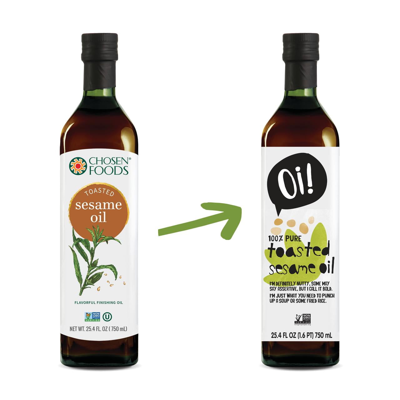Oi! Toasted Sesame Oil 750 ml, Non-GMO, Gluten Free for Cooking, Baking and Grilling
