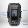 thumbnail image 5 of LyxPro 15'' Active PA Rechargeable Battery Loudspeaker, Bluetooth, MP3, USB - Black, 5 of 5