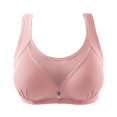 thumbnail image 4 of Koadzawe Women's Full Coverage Support Bra, Wireless Soft Cup Bra with Wide Straps, Mesh Panel and Smoothing Side Wings, Comfortable Everyday Underwear for All Day Wear and Daily Use Pink XL, 4 of 9