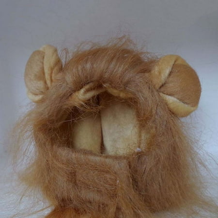 Pet Cat Dog Emulation Lion Hair Mane Ears Head Cap Autumn Winter Dress Up Costume Muffler Scarf Supplies Pets