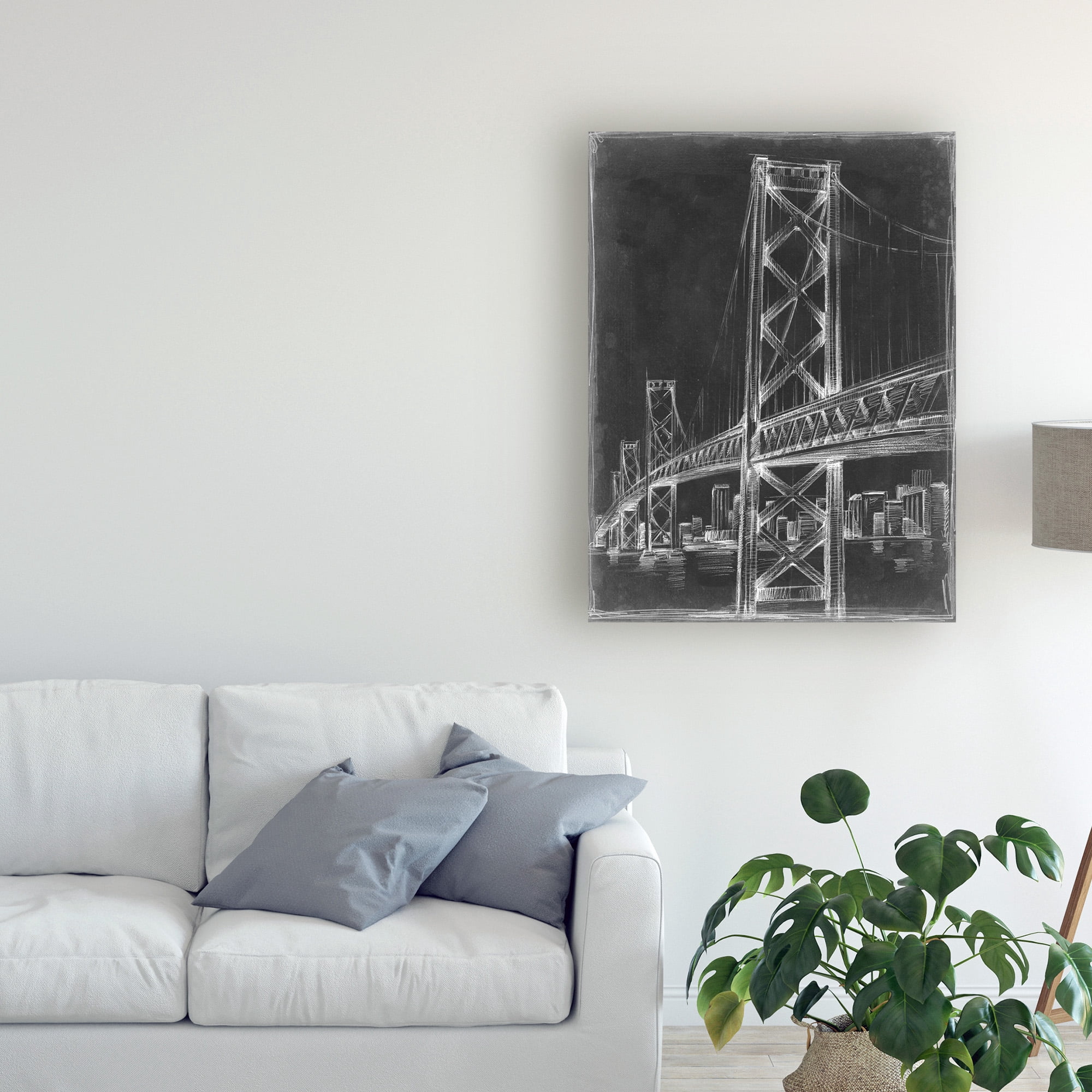 Trademark Fine Art 'Suspension Bridge Blueprint Ii' Canvas Art by Ethan Harper