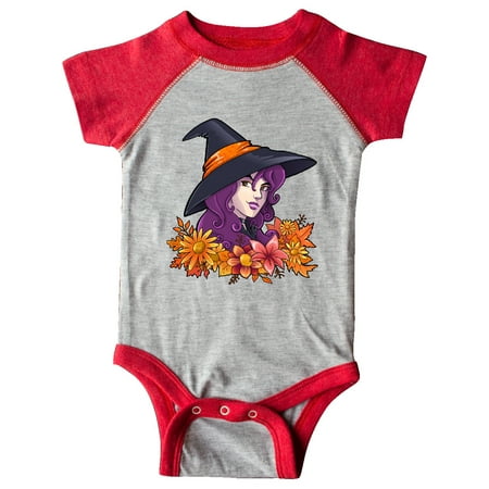 

Inktastic Witch with Autumn Flowers and Leaves Gift Baby Boy or Baby Girl Bodysuit