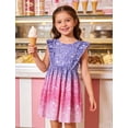 thumbnail image 5 of Aideaone Toddler Girls Dresses Kids Summer Ruffle Sleeve Tie Back Casual Sundress 2-8T, 5 of 7