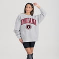 thumbnail image 2 of Women's Gameday Couture Ash Indiana Hoosiers Oversized Tradition Refined Premium Fleece Sweatshirt, 2 of 3