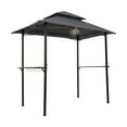 thumbnail image 4 of Outdoor Canopy Gazebo with LDE Light, 8 x 5 Ft Grill Gazebo Hardtop for Backyard, Patio Gazebo Clearance, 2-Tier Barbecue Canopy Shelter, Gazebo Tent with Bottle Opener, Mesh Shelves and Hooks, B1847, 4 of 11