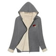 thumbnail image 4 of Riecok Winter Jackets for Women Long Sleeve Hooded Jackets Zip Up Fuzzy Coats with Pockets Casual Stylish Outerwear, 4 of 7
