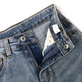 thumbnail image 4 of KIDSCOOL SPACE Girls Denim Cargo Pants 5-13Y, Wide Leg Jeans With Flap Pockets for Kids,Light Blue,9-10 Years, 4 of 6