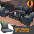 thumbnail image 3 of All Smiles Patio Furniture Replacement Chair Cushion Covers Set of 4 for Waterproof Resistant Covers for Seat Yard Garden Deck，24 x 20 Inch, 24 x 24 x 4 Inch，DarkGrey, 3 of 3