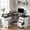 White + MDF + Modern, variant on 59" Modern Fluted L-Shaped Desk with Charging Station - Home Office Computer Desk w/ Monitor Stand, File Drawer & Removable Shelf,White