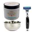 thumbnail image 1 of The Shaving Co Kit Rastrillo Negro Crema Afeitar Menta Bowl amarillo 1, 1 of 10