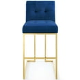 thumbnail image 5 of Modway Privy Gold Stainless Steel Performance Velvet Bar Stool in Gold Navy, 5 of 8