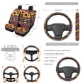 thumbnail image 2 of Yuyamidu Pink Aztec Car Seat Covers Full Set Steering Wheel Accessories Seat Belt Cover Sunflowers Auto Rear View Mirror Cover Trash Bin Car Coasters Keychain Chapstick Holder, 2 of 5