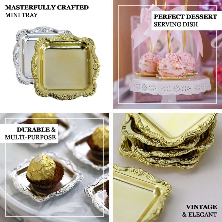 Efavormart 12 Pack | Gold Square Baroque Mini Party Favor Candy