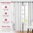 thumbnail image 4 of 3 Ply White Linen Curtains 84 Inch Length 2 Panels Set Bedroom Living Room Curtains 84 Inches Long, Rod Pocket Back Tab Textured Window Drapes Soft Semi Sheer Light Filtering Panels Classic White, 4 of 5