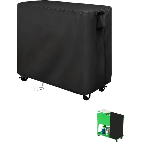 Kingling Cooler Cart Cover for Keter 89.8 Quart Patio Cooler Cart, Waterproof Outdoor Cooler Cart Cover for Rolling Ice Chest Cooler with Wheels, Backyard, Grill Table, Black - 38''L x24''W x35''H
