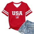 thumbnail image 4 of V Neck Short Sleeve Patriotic T Shirt For Women Plus Size USA 1776-2026 Print 250th Anniversary T Shirt, 4 of 4