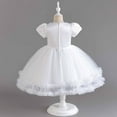 thumbnail image 4 of Odeerbi Kids Dress Toddler Girls Princess Dresses Tulle Dress Middle-aged Children's Sleeveless Embroidery Mesh Gauze Dress White, 4 of 9