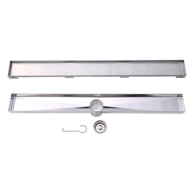 Boann BNLD24C16 Drain Linéaire en Acier Inoxydable de Conception d'Insert de Tuile Contemporaine et Moderne - 23,63 Po.