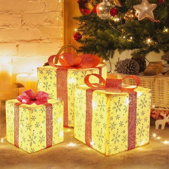 Christmas Decorations Outdoor Event & Party Christmas Lighted Set Of 3 50 LED Light Up Holiday Decor With Warm White Lights Battery Operated For Indoor Outdoor Xmas Tree Porch Decor Party Balloon