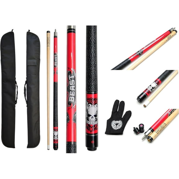 1x1 Hard Pool Cue Case Billiard Stick Carrying Pool Cue Case - 1B1S - Holds 1 Butt and 1 Shaft (Several Colors Available) (Kit-ON6(Cue Case))