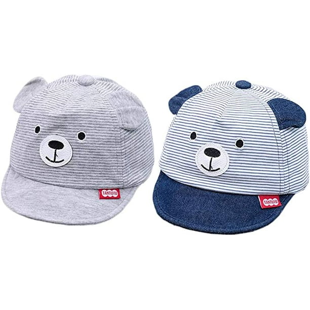 2 uds. Sombrero de sol para bebé (niño o niña), sombrero de algodón suave para niños pequeños, gorras de béisbol para niño pequeño y niña, sombrero para el sol de primavera y verano TUNC Sencillez