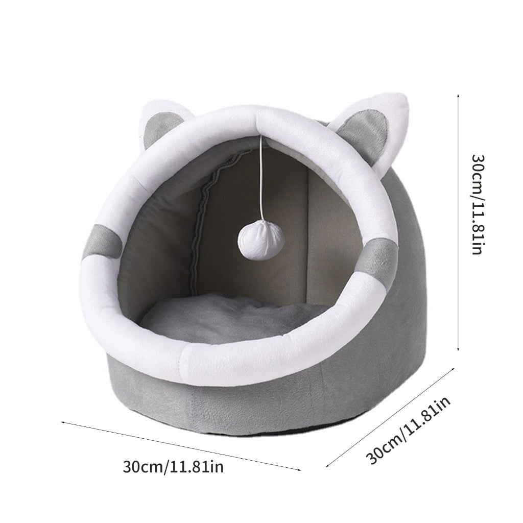 Zeiwohndc Cat Plush Bed Kitten Sleeping Bed Small Dog Bed Four Season Furry Cat Cushion