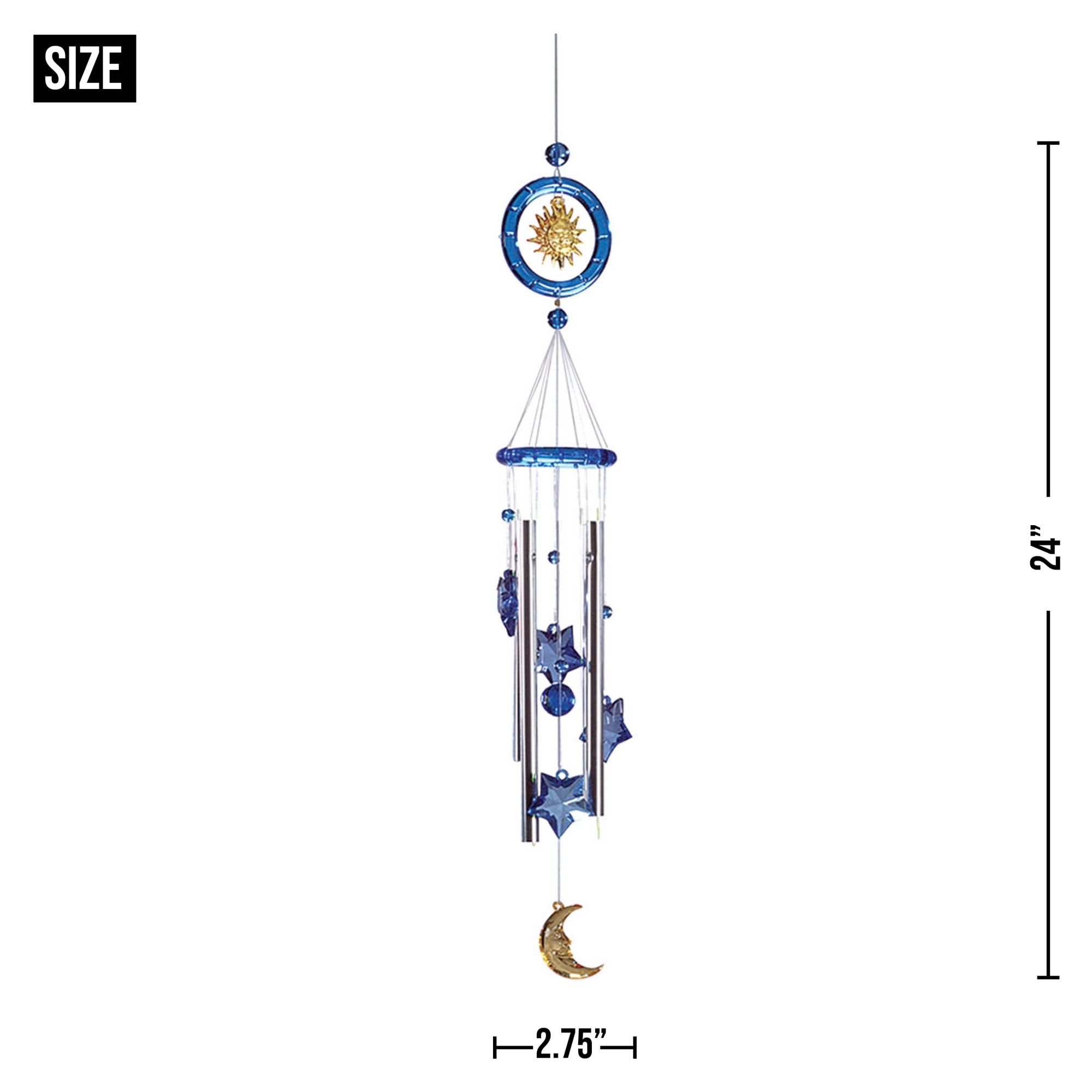 Zingz Home Celestial Wind Chimes 2.75x2.75x24"