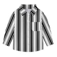 thumbnail image 6 of Oxford Dress Shirts for Boys Striped Long Sleeve Collared Button Up Shirt with Chest Pocket School Uniform (4-5 Years, Black 01), 6 of 7