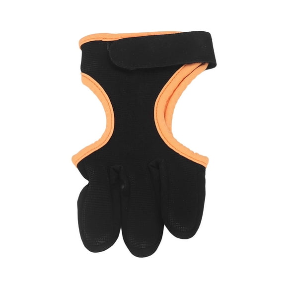 Gant de Tir à l'Arc, Orange Trois Doigts Épaissi Lock Edge PU Garde de Main de Tir à l'Arc pour S, M, L Extérieur