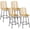 Yellow#2, variant on Wooden Dining Chairs, HOMCOM Rattan Bar Stools Set of 4, 26" Counter Height Barstools, Boho Kitchen Island Stools with Breathable Wicker Seat and Back, Yellow, Yellow Dining Chairs