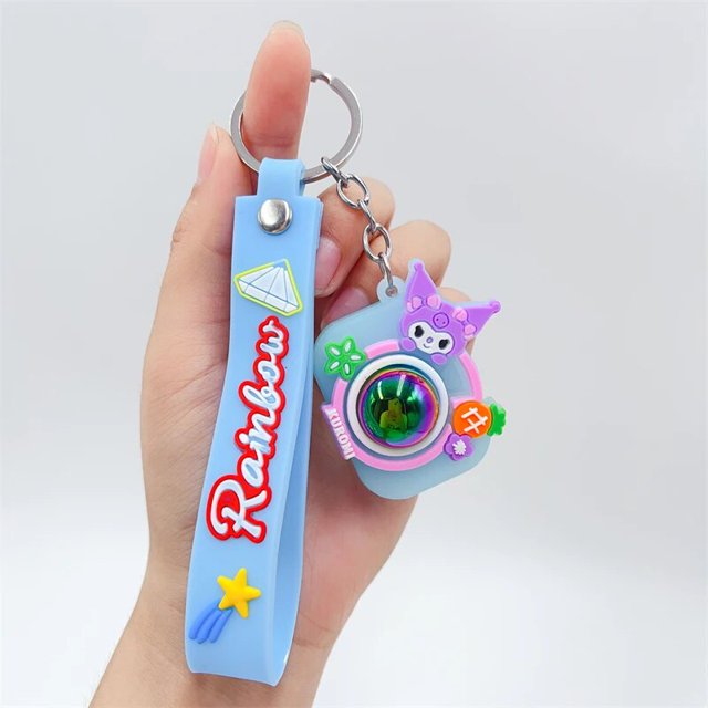LLavero de silicona de Anime Sanrio, colgante de Hello Kitty, My Melody, Pompón, Purin, Cinnamoroll, Kuromi, adornos para parejas